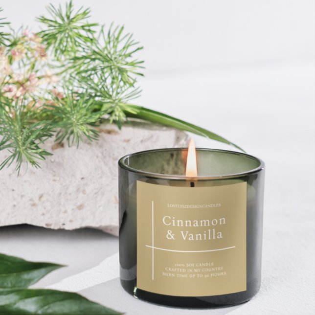 Minimalist Creme Candle Product Label (Creator Uploaded)