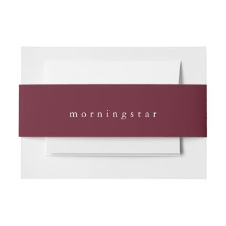 Minimalist Crimson Maroon Invitation Belly Band