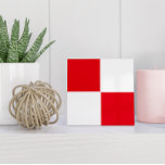 Minimalist Croatian Red White Geometric Tile<br><div class="desc">This minimalist ceramic tile features a red and white Croatian chequered pattern.</div>