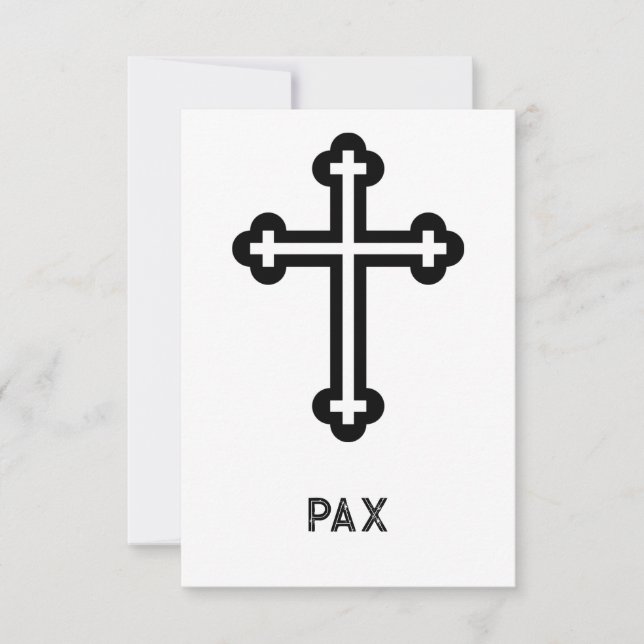 Minimalist Cross Pax Holy Card (Front)