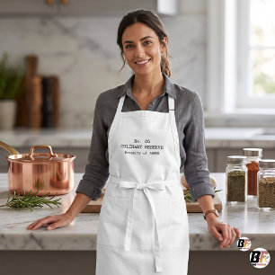 Minimalist Culinary Reserve Personalized Name Standard Apron