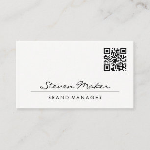 Minimalist Cursive Font   QR Code Business Card