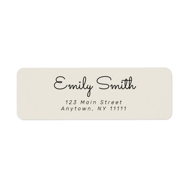 Minimalist Cursive Modern Return Address Label (Front)