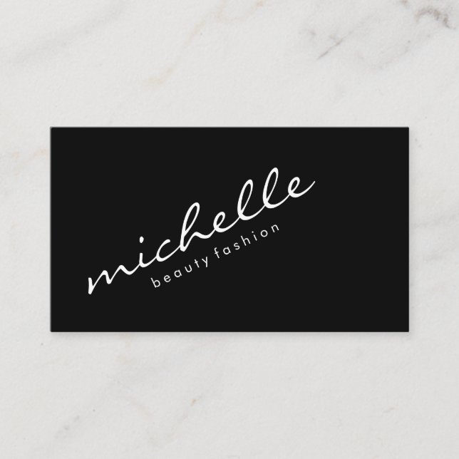 Minimalist Cursive Text Business Card (Front)