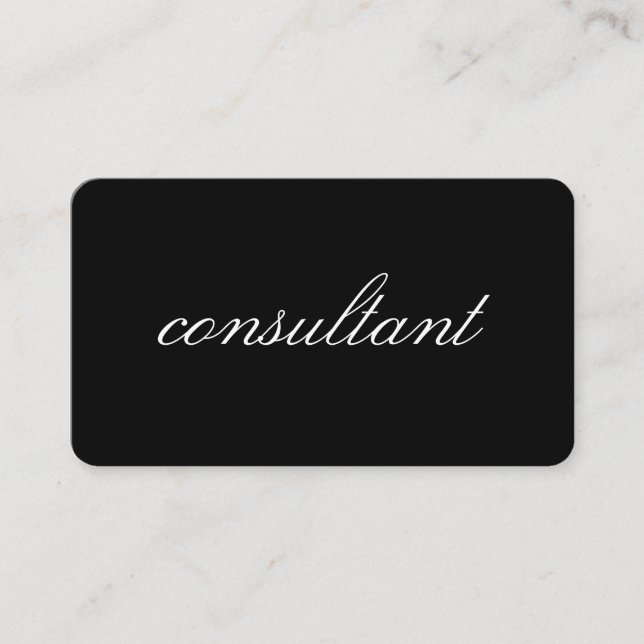 Minimalist Cursive Text | consultant Business Card (Front)