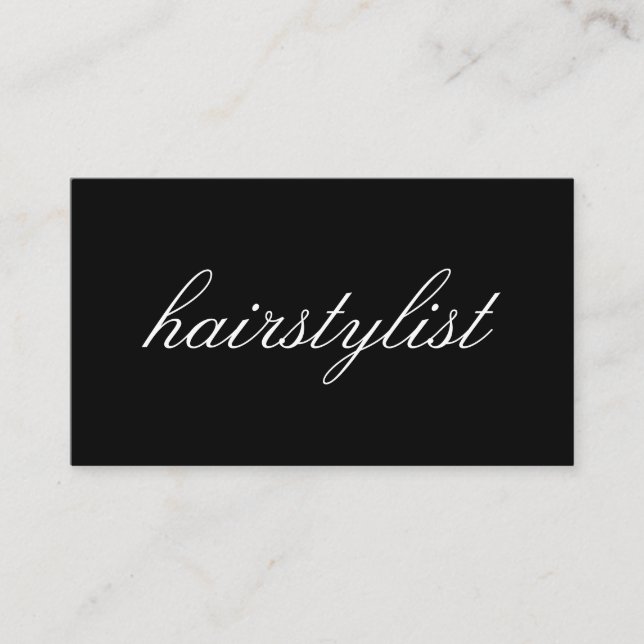Minimalist Cursive Text | hairstylist Business Card (Front)