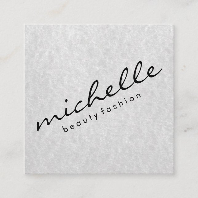 Minimalist Cursive Text Square Business Card (Front)