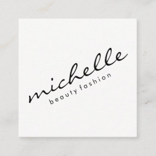 Minimalist Cursive Text Square Business Card