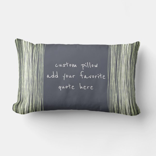 minimalist custom add your own quote grey modern  lumbar pillow (Front)
