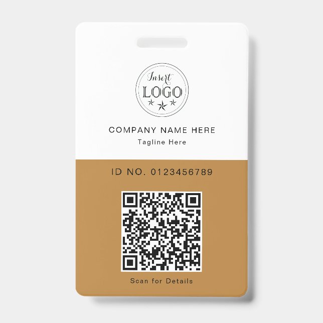 Minimalist Custom Badge with Logo & QR Code (Front)