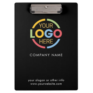 Minimalist Custom Black Company Business Logo Clip Clipboard