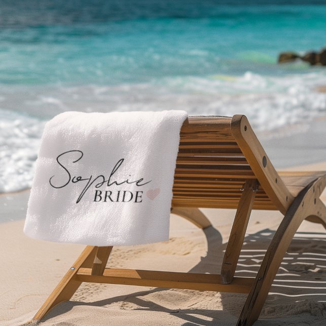 Minimalist Custom Bride Name  Beach Towel (Creator Uploaded)