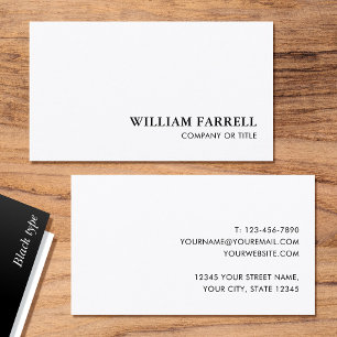 Minimalist Custom Business Card Black and White