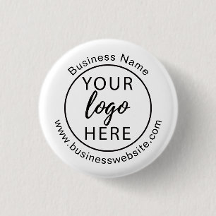 Minimalist Custom Business Logo  1 Inch Round Button