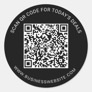 Minimalist Custom Business QR Code Classic Round Sticker
