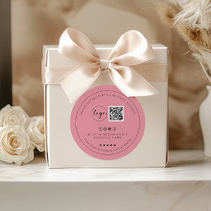 Minimalist Custom Dusty Rose Thank You Sticker 