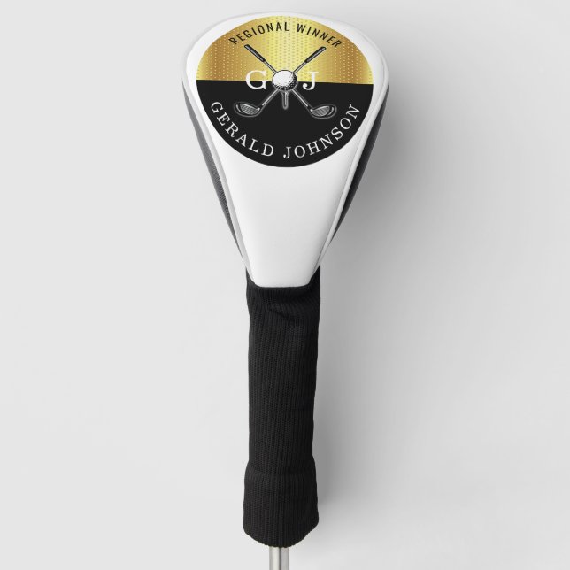 Minimalist Custom Elegant Golf Monogram Design Golf Head Cover (Front)