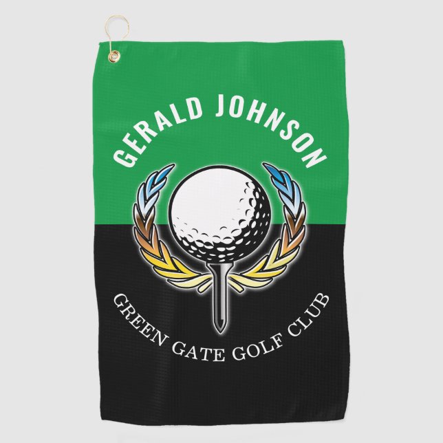 Minimalist Custom Elegant Golf Monogram Golf Towel (Front)