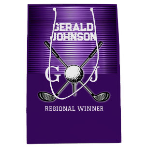 Minimalist Custom Elegant Golf Monogram Large Gift Medium Gift Bag