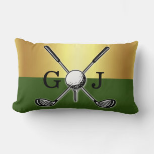 Minimalist Custom Elegant Golf Monogram Lumbar Pillow