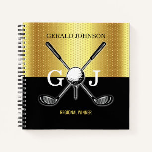 Minimalist Custom Elegant Golf Monogram Notebook