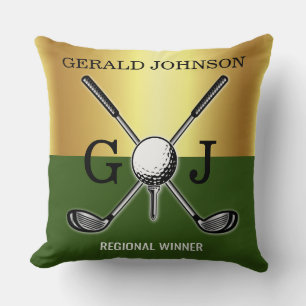 Minimalist Custom Elegant Golf Monogram Throw Pillow