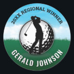 Minimalist Custom Elegant Men Golf Monogram Classic Round Sticker<br><div class="desc">Minimalist Custom Elegant Men Golf Monogram Design by Edward Eksi. Easy modification of TEXTS for your needs.</div>