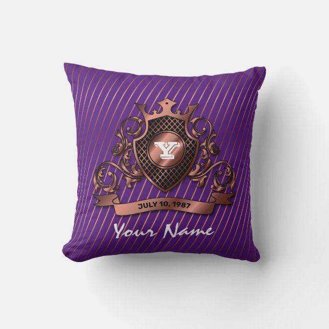 Minimalist Custom Elegant Monogram Design Throw Pillow (Front)