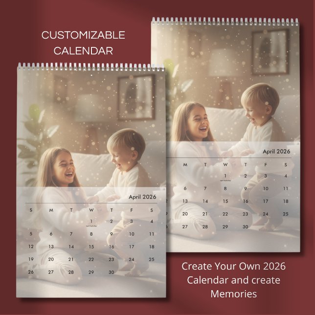 Minimalist Custom Family Photo 2026 Calendar (Creator Uploaded)