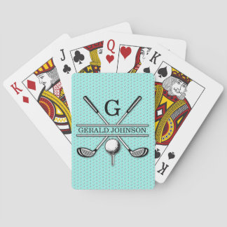 Minimalist Custom Golf Monogram Design Playing Cards