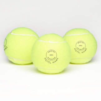 Minimalist Custom Logo Hotel Name Any Colour text Tennis Balls