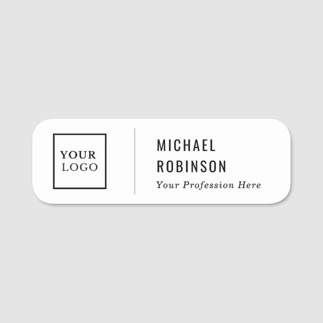 Minimalist Custom Logo Name Title  Tag (Front)