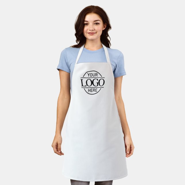 Minimalist Custom Logo Small Business Branding Apron (Worn)