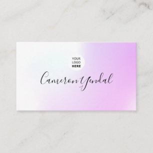 Minimalist custom logo white elegant script business card