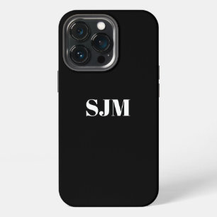 Minimalist Custom monogram name black white iPhone 13 Pro Case