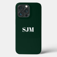 Minimalist Custom monogram name dark pine green