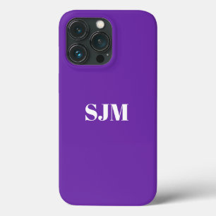 Minimalist Custom monogram name purple grape iPhone 13 Pro Case