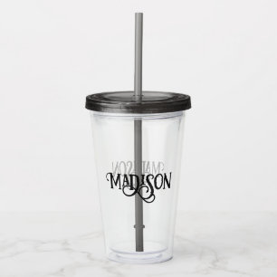 Minimalist Custom Name Acrylic Tumbler