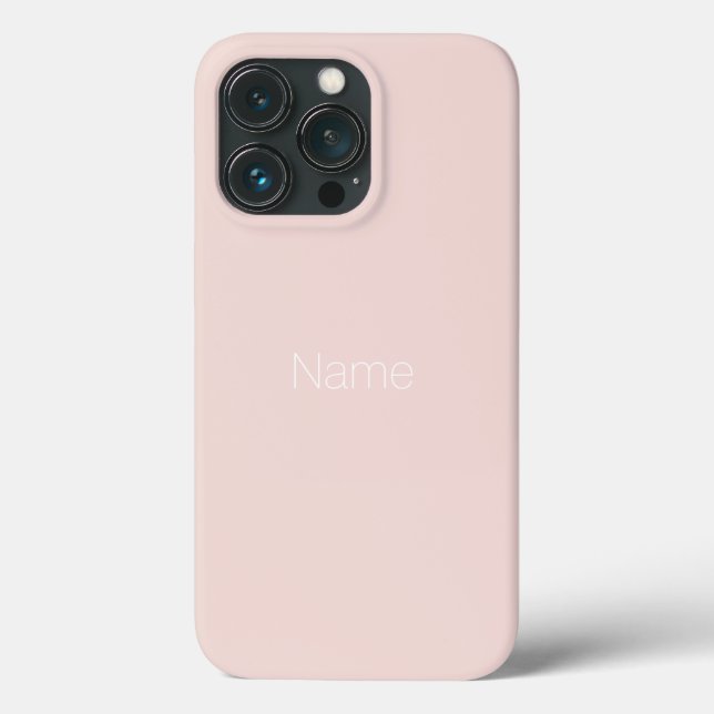 Minimalist custom name monogram blush pink Case-Mate iPhone case (Back)