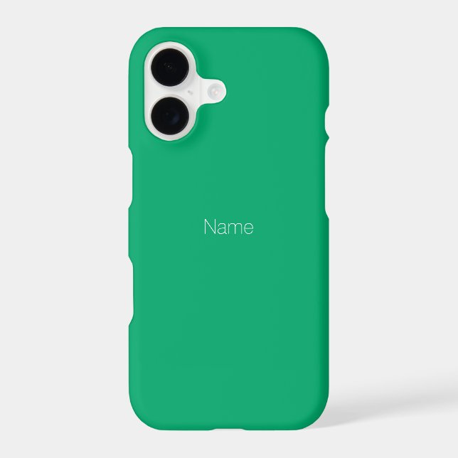 Minimalist custom name monogram jade green iPhone case (Back)