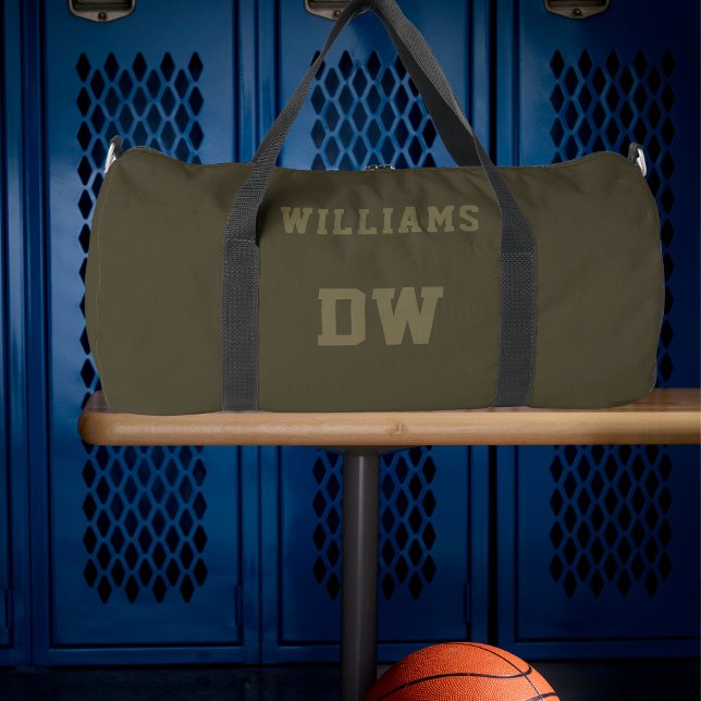Minimalist Custom Name Monogram Jersey Number Duffle Bag (Creator Uploaded)