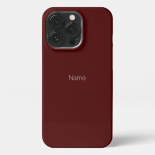 Minimalist custom name monogram oxblood bordeaux  iPhone 13 pro case