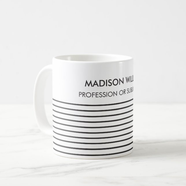 Minimalist Custom Name Personalized Coffee Mug (Front Left)