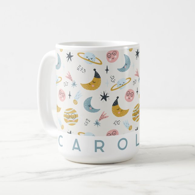 Minimalist Custom Name Personalized Coffee Mug (Front Left)