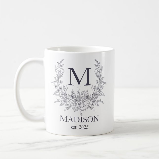 Minimalist Custom Name Personalized Coffee Mug (Left)