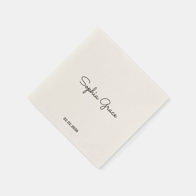 Minimalist Custom Name Personalized Paper Napkin (Corner)