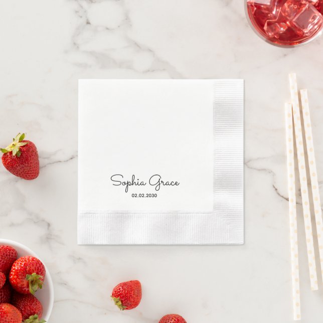 Minimalist Custom Name Personalized Paper Napkin (Insitu)