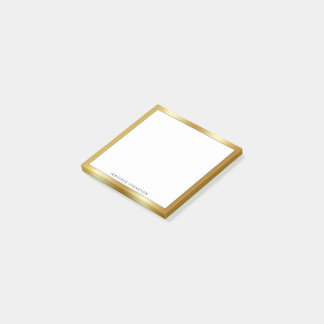 Minimalist Custom Name Professional Modern Gold Post-it Notes