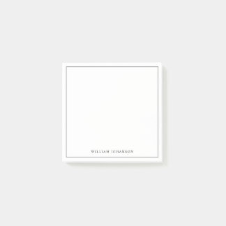 Minimalist Custom Name Professional Modern White Post-it Notes