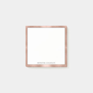 Minimalist Custom Name Professional Rose Gold Post-it Notes